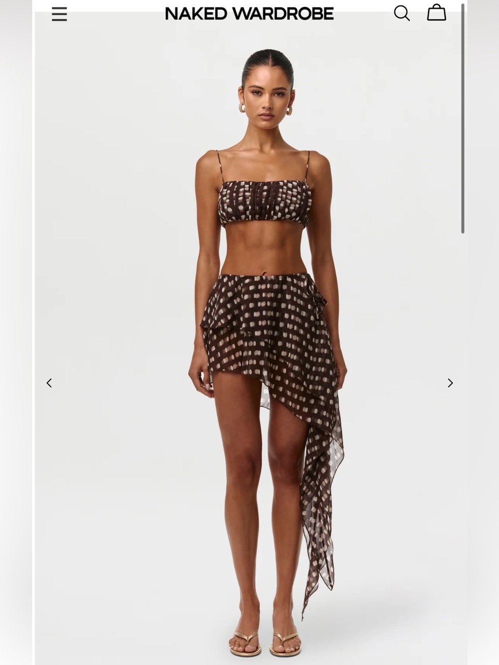 naked wardrobe Brown Polka Dot set